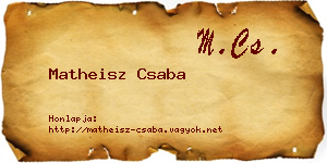 Matheisz Csaba névjegykártya