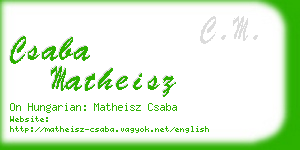 csaba matheisz business card
